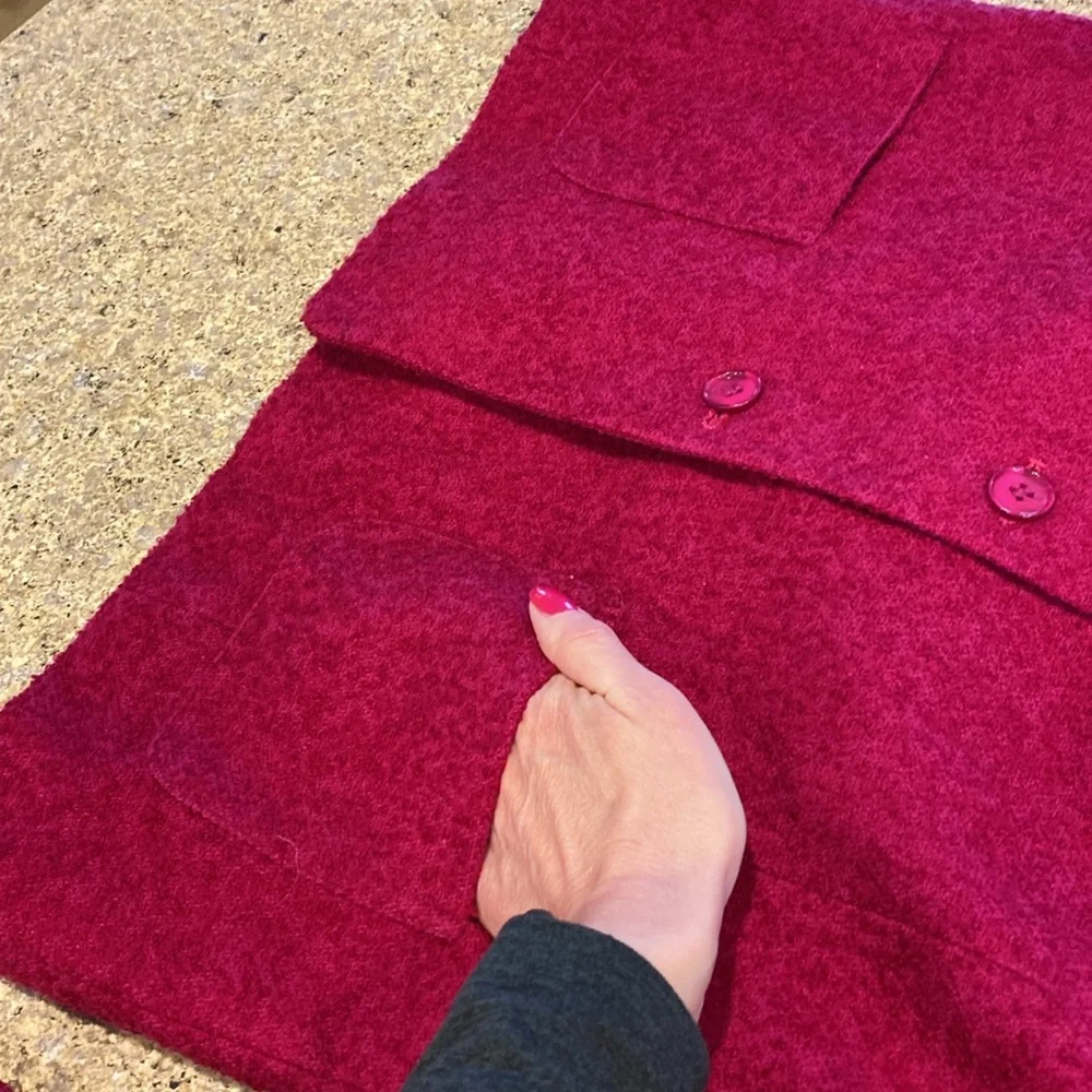 Jennifer & Grace Fuchsia Raspberry Pink Wool Blend Blazer 10 Lined - Picture 7 of 17